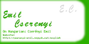 emil cserenyi business card